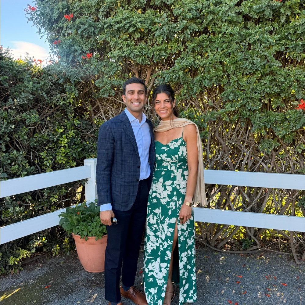 Abercrombie Green Floral Maxi Dress with Side Slit
